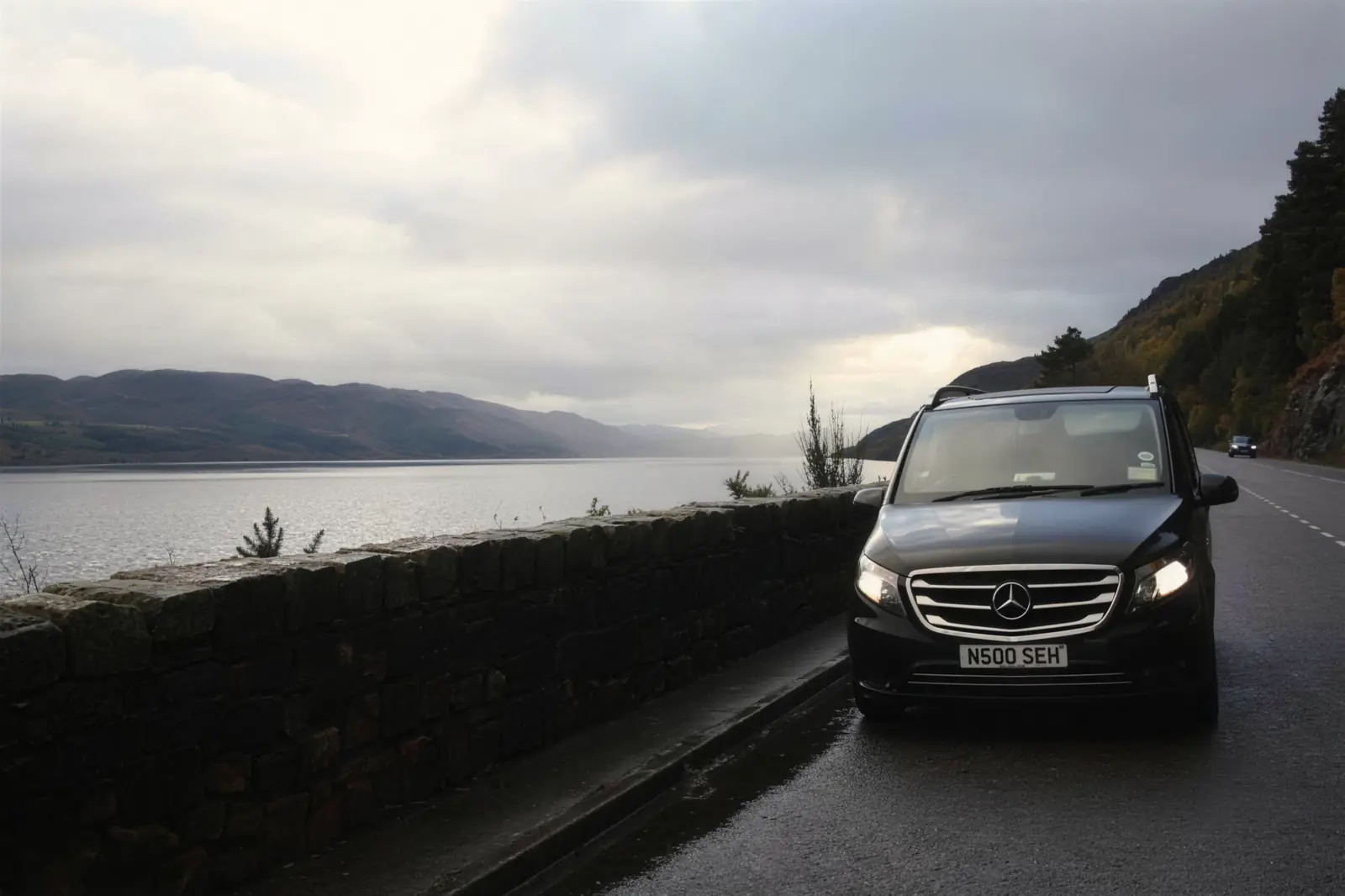 Mercedes-Benz Vito on a lochside road